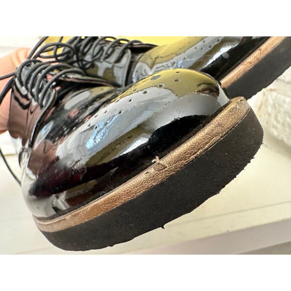 AGL Black Loafers Brogues Shoes Italy Attilio Giusti Leombruni sz 34.5 - Picture 11 of 16